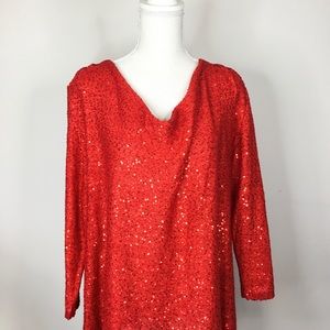 Sequined cowl neck sweater